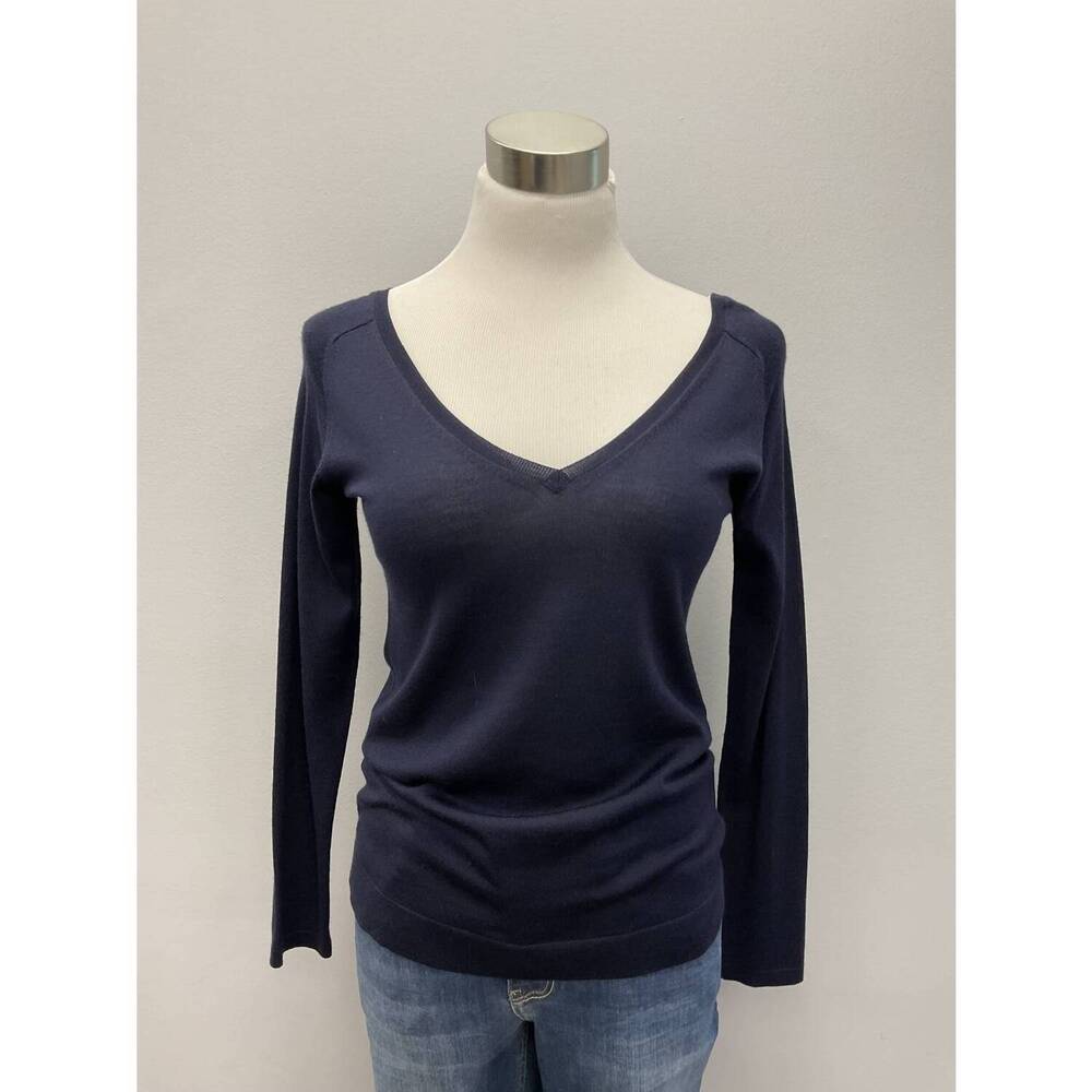 NEW LAMBERTO LOSANI reversible wool/silk sweater in navy